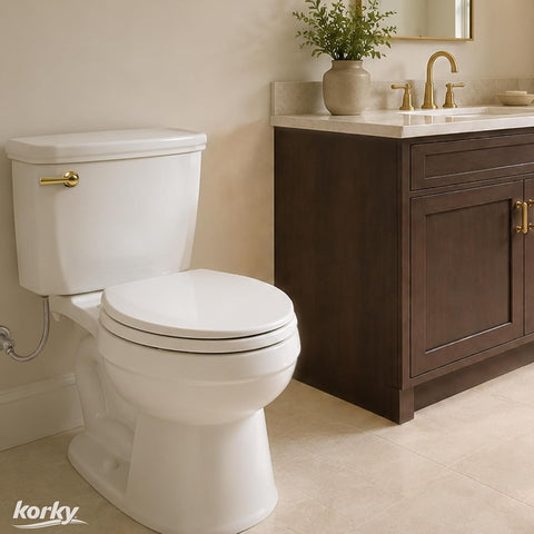 Korky Strongarm Metal Toilet Handle & Lever in Brushed Gold - 6094