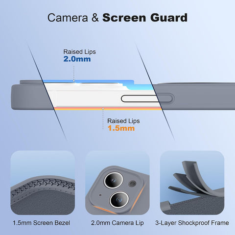 SKYLMW Case for iPhone 15 with Stand,6.1" Gray