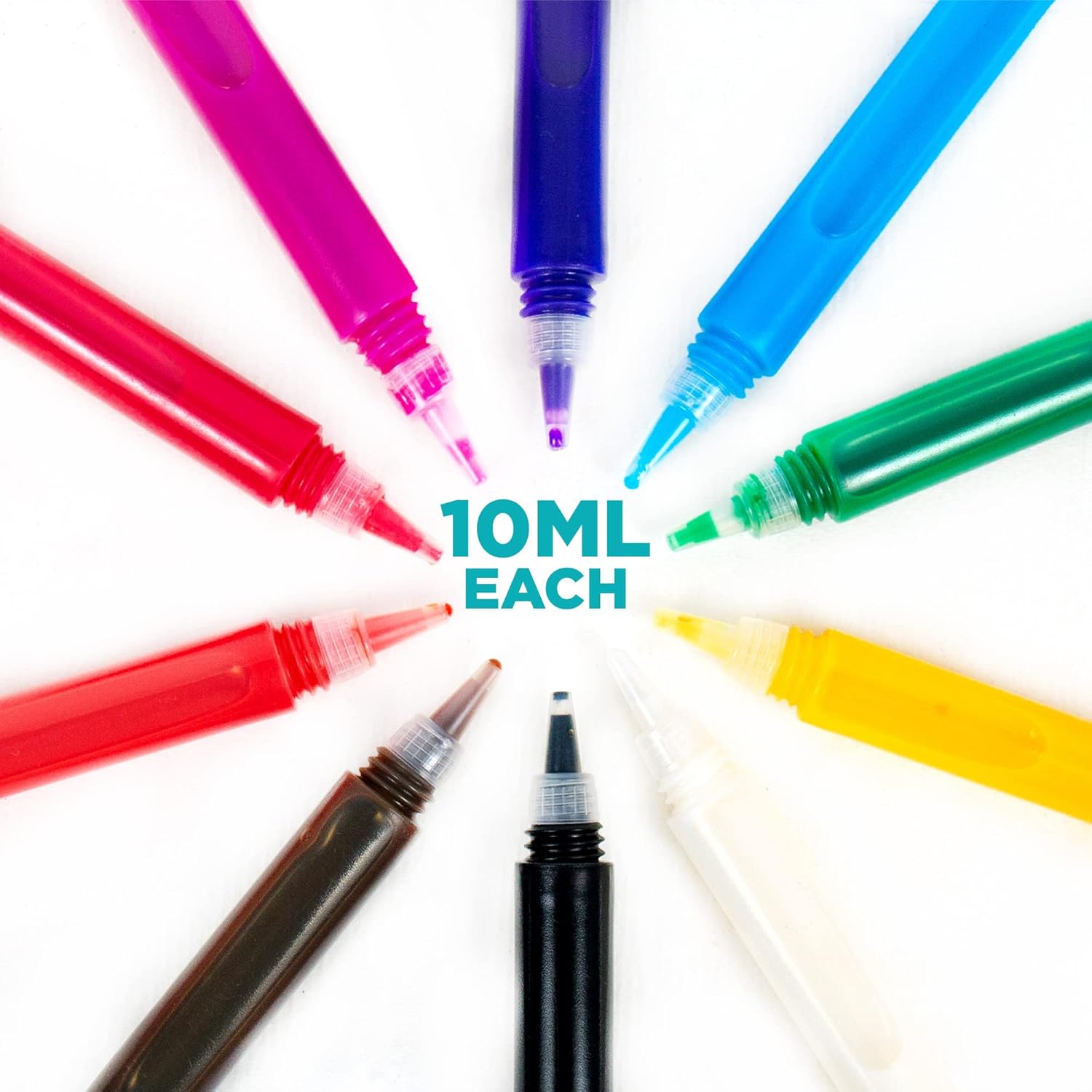 Horizon Group USA 10-Pack Suncatcher Art Pens – 10 Colors, 10ML Each – Kids’ Window Art Supplies, Refill Pens for Suncatchers, Arts and Crafts Activity