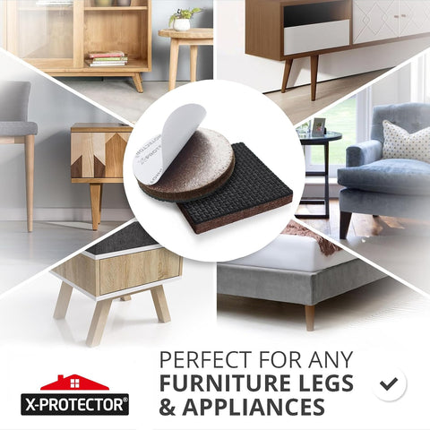 Non Slip Furniture Pads X-PROTECTOR 48 PCS - 32 pcs 1” Round + 16 pcs 2"