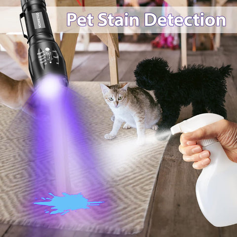 MOWETOO UV Flashlight with 395nm Black Light & White Light