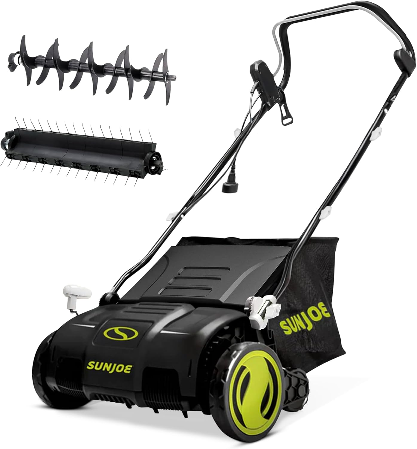 Sun Joe 15-Inch Lawn Dethatcher with Scarifier Blade Reel, AJ805E