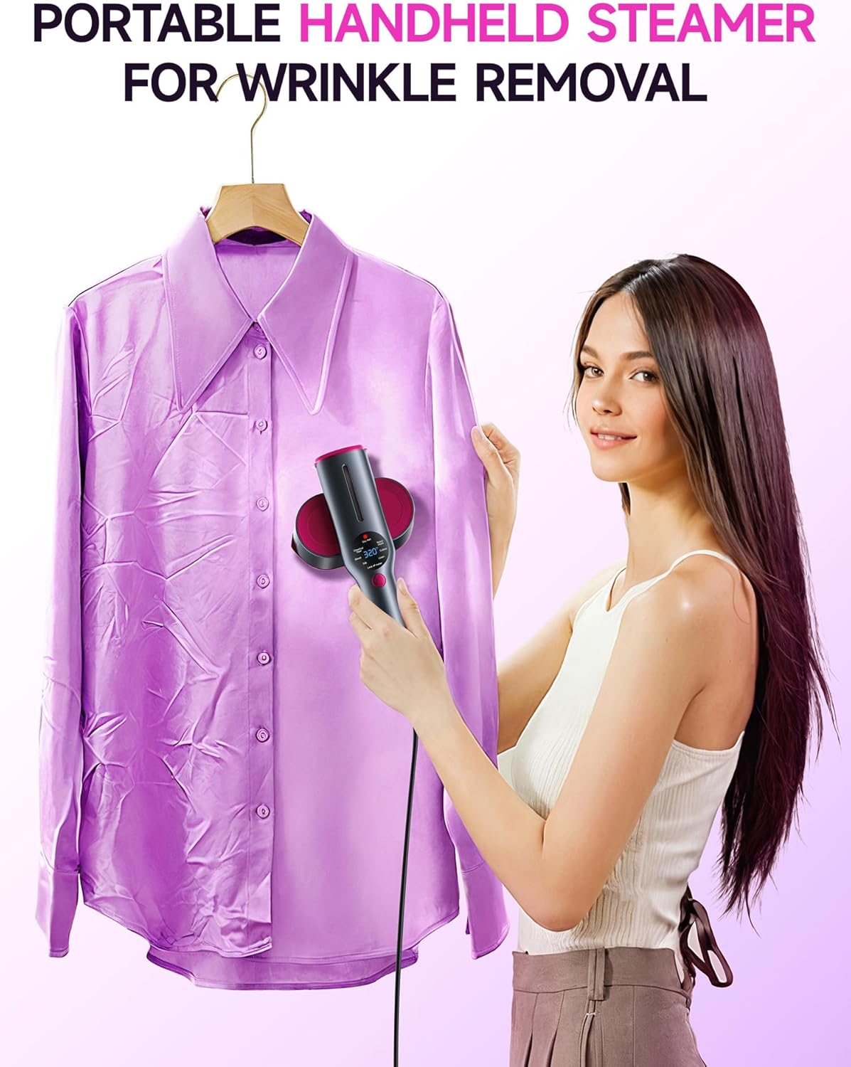 DRFLASH 2 in 1 Handheld Garment Steamer and Iron for Clothes Travel Size