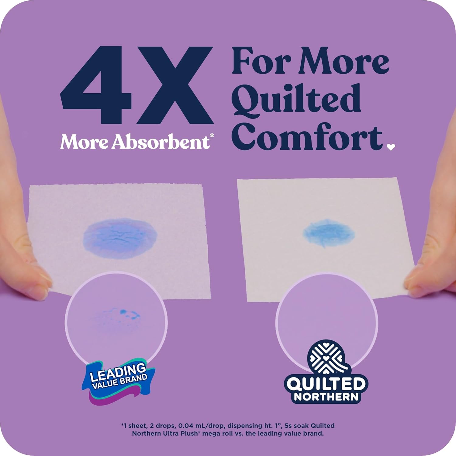 Quilted Northern Ultra Plush Toilet Paper, 6 Mega Rolls = 24 Regular Rolls, 4X More Absorbent*, 3-Ply Soft Toilet Tissue