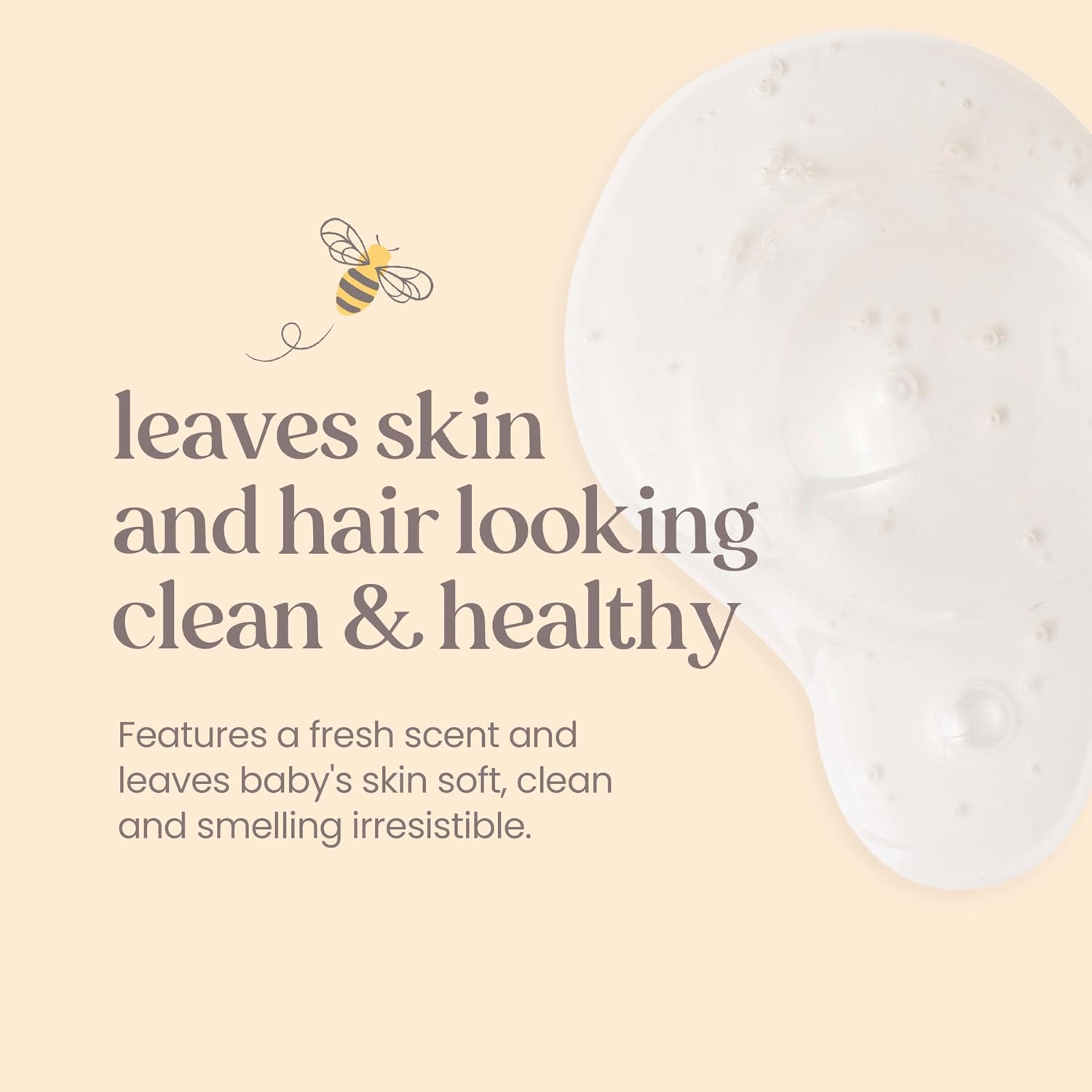 Burt's Bees Baby Shampoo and Baby Wash Refill, Original, Plant-Based Formula, Tear-Free, Pediatrician-Tested, Natural Origin, Gently Cleans Sensitive Skin and Hair, 33.8 Fl Oz