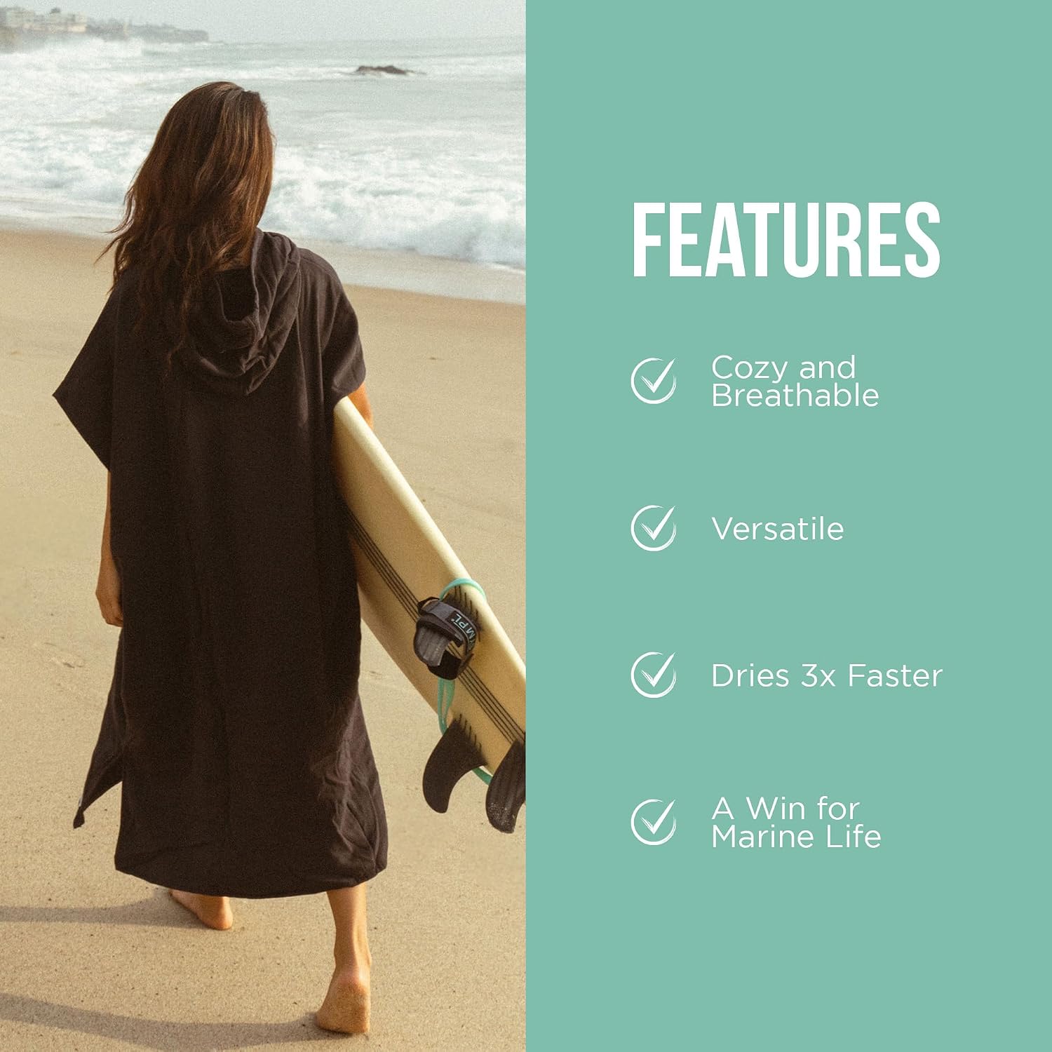 Sand Cloud Towel Poncho for Women & Men - Lightweight & Sand-Repellent