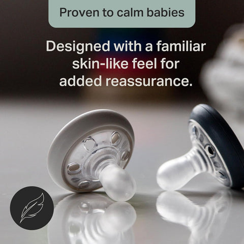 Tommee Tippee Breast-Like Pacifier, Symmetrical Design, Natural Breast-Like Baglet, BPA-Free Binkies, Rose/Green/Cream, 0-6 Month (Pack of 48)