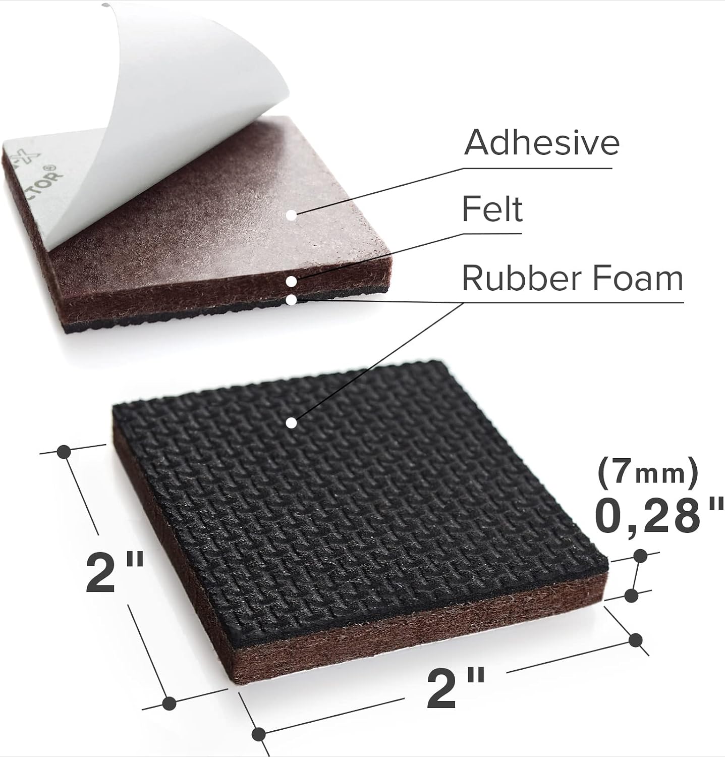 X-PROTECTOR Non Slip Furniture Pads - 16 Premium Furniture Grippers 2"!