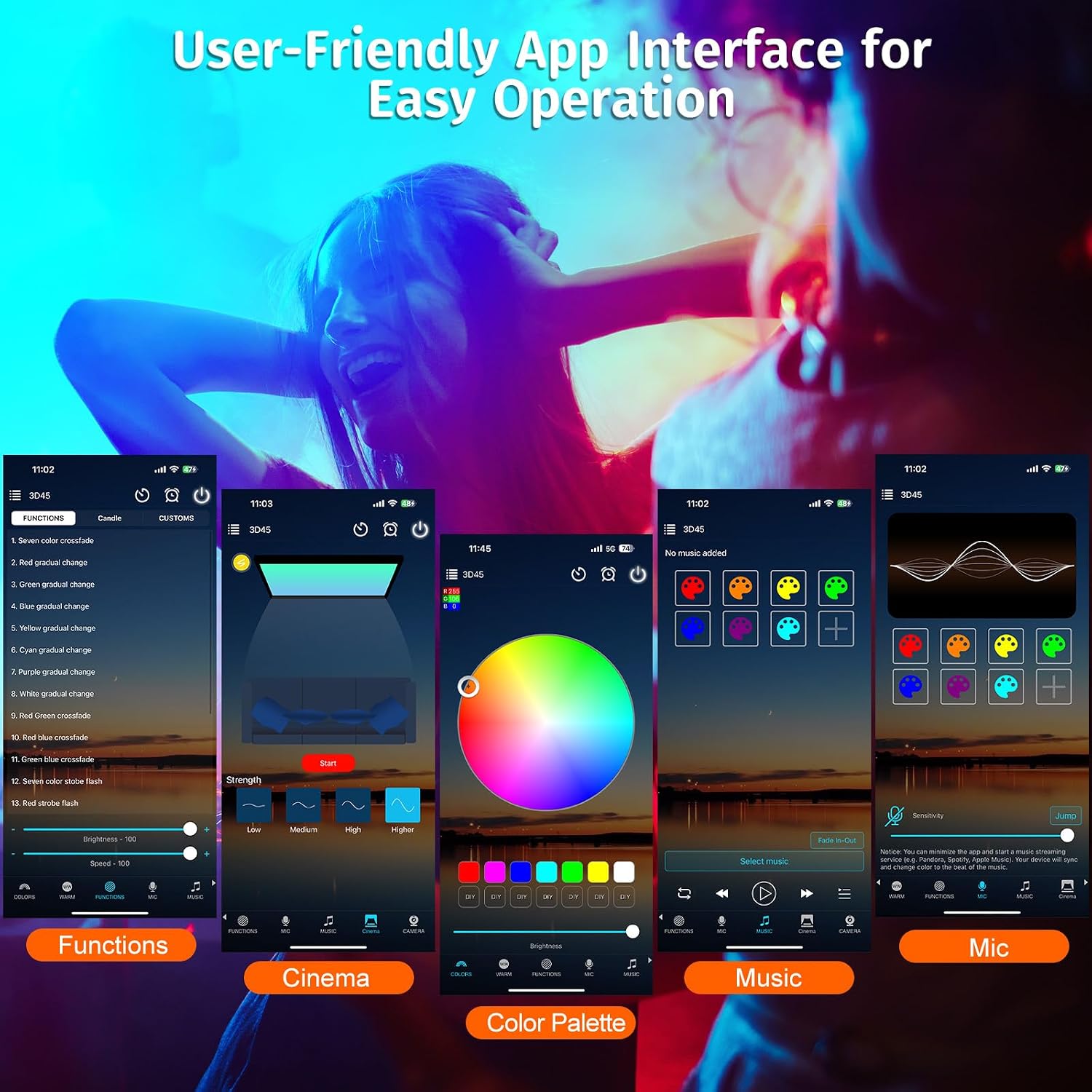 Neroupe Sunset Lamp Projector with APP & Button Control LED Night Light