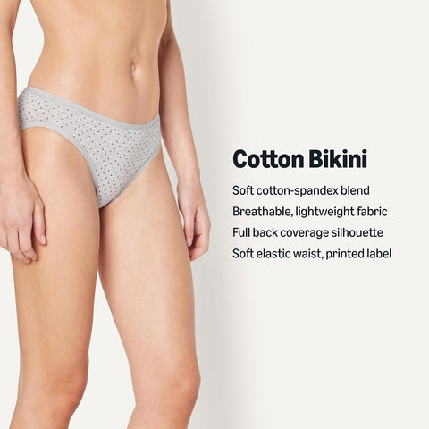 Amazon Essentials Women's Cotton Spandex Bikini Brief Underwear (Available in Plus Size)