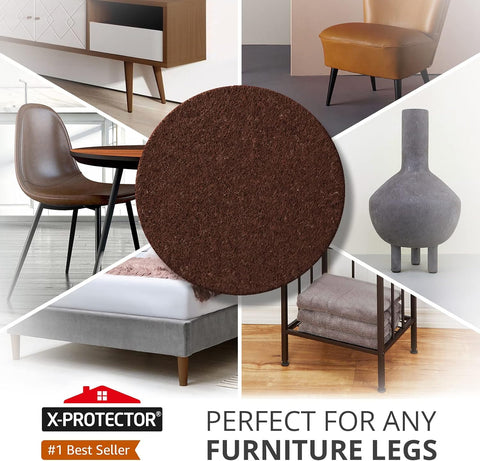 Felt Furniture Pads X-PROTECTOR - 48 Premium Floor Protector Chair Felts