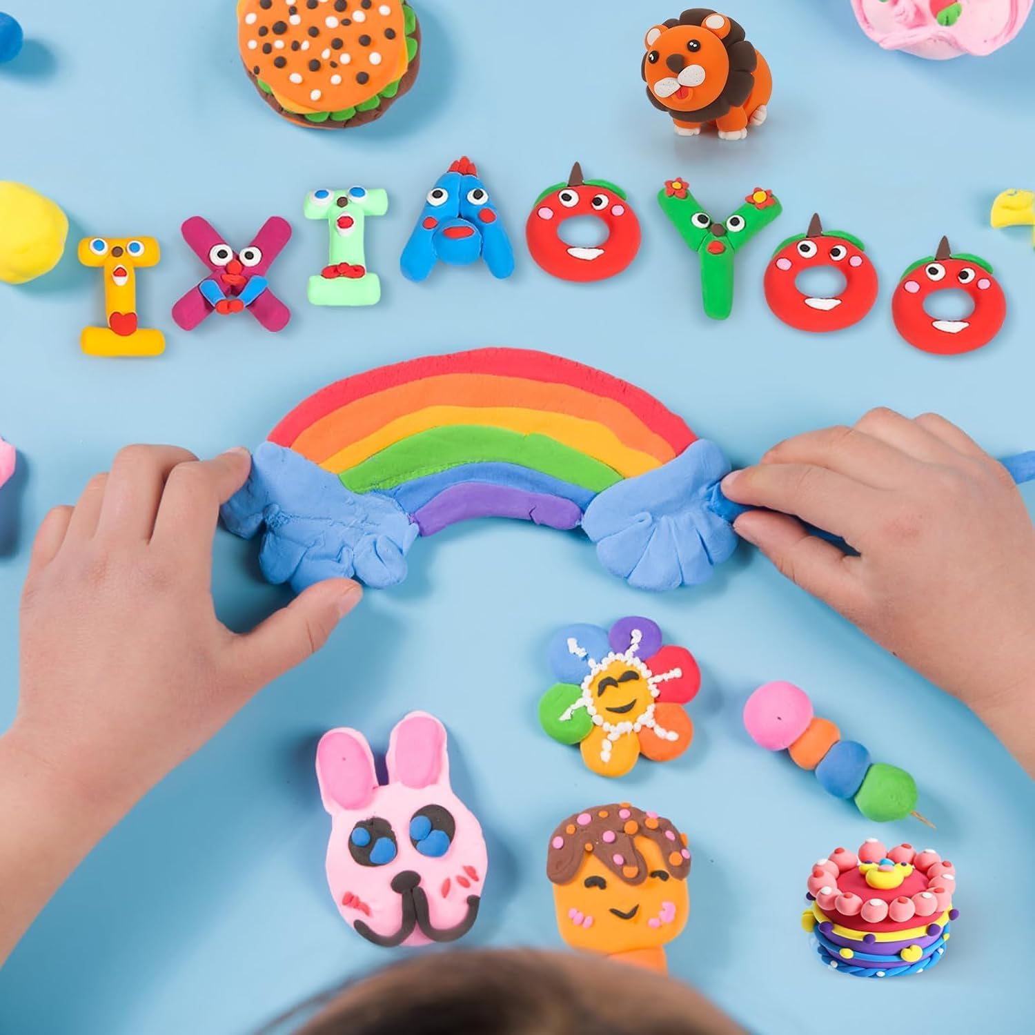 Ixiaoyoo Air Dry Clay, 78 Colors Foam Modeling Clay for School Projects