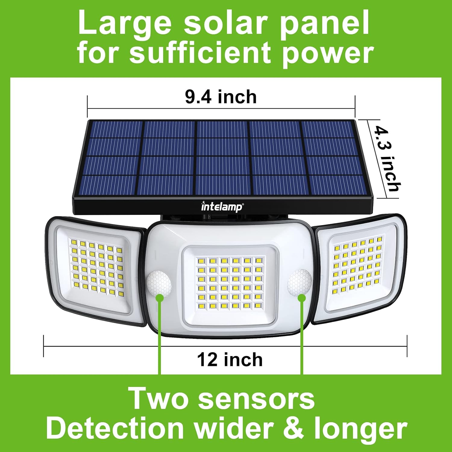 intelamp Solar Outdoor Lights, Motion Sensor with Dual Sensors Waterproof
