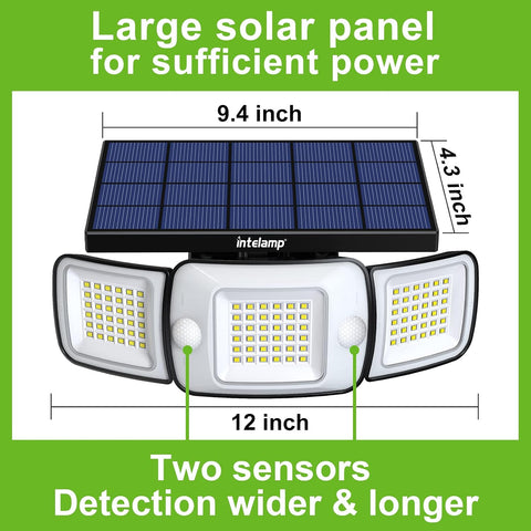 intelamp Solar Outdoor Lights, Motion Sensor with Dual Sensors Waterproof