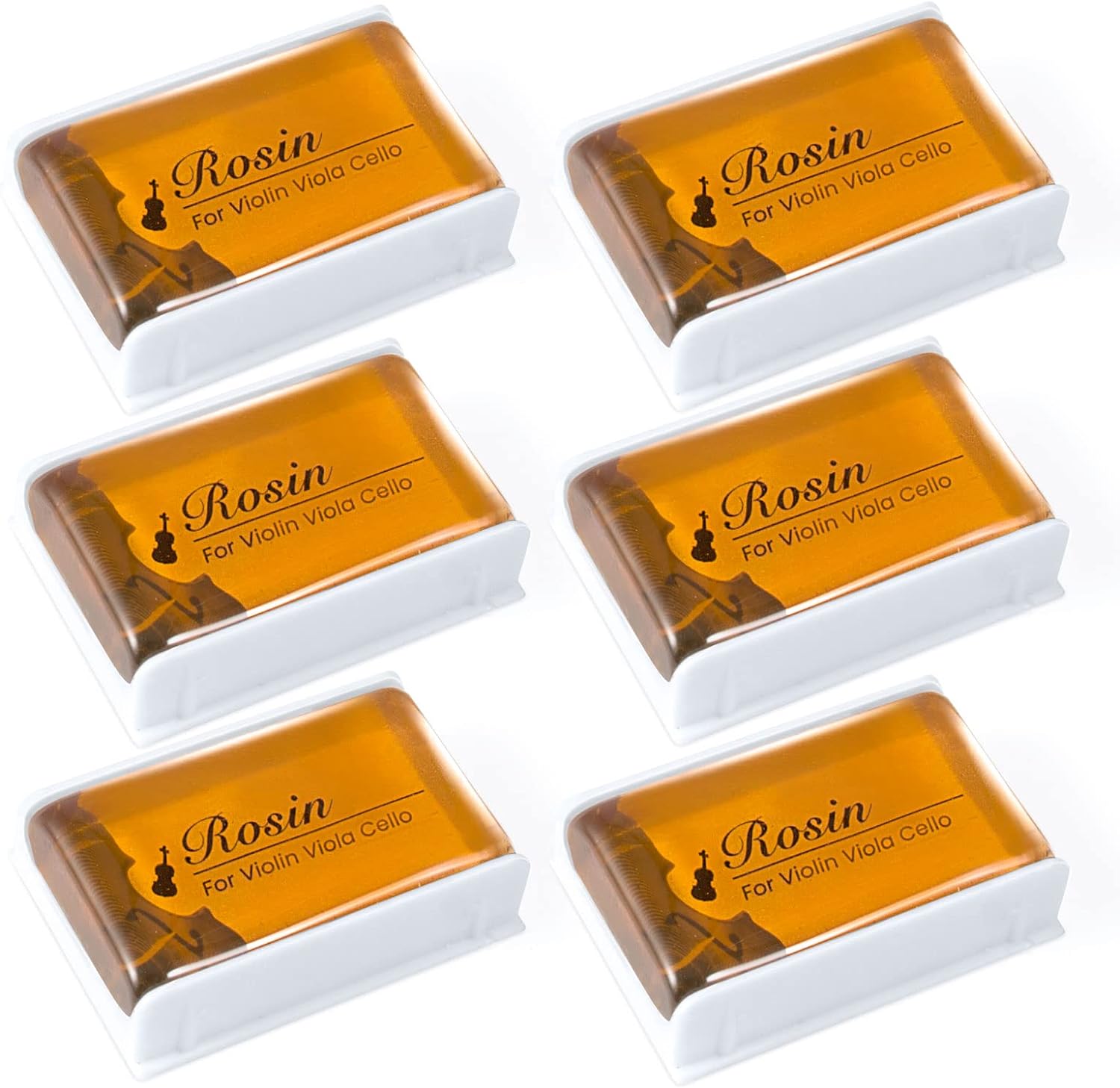 Rosin, Violin Rosin [6 Pack] Cello Viola Rosin for Violin Bow, Light Low Dust Resin, Violin Accessories by Dulphee
