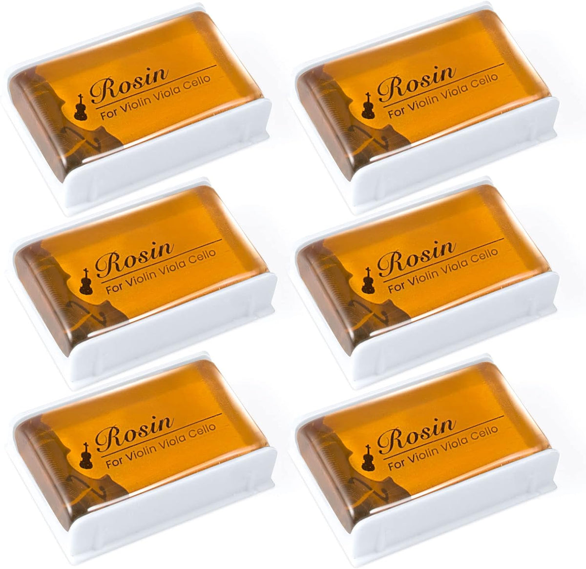 Rosin, Violin Rosin [6 Pack] Cello Viola Rosin for Violin Bow, Light Low Dust Resin, Violin Accessories by Dulphee