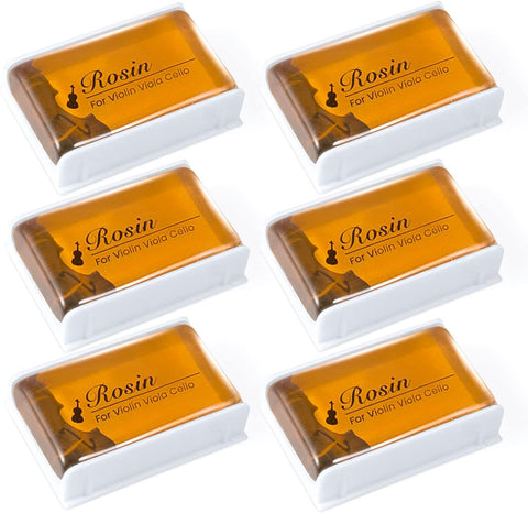Rosin, Violin Rosin [6 Pack] Cello Viola Rosin for Violin Bow, Light Low Dust Resin, Violin Accessories by Dulphee