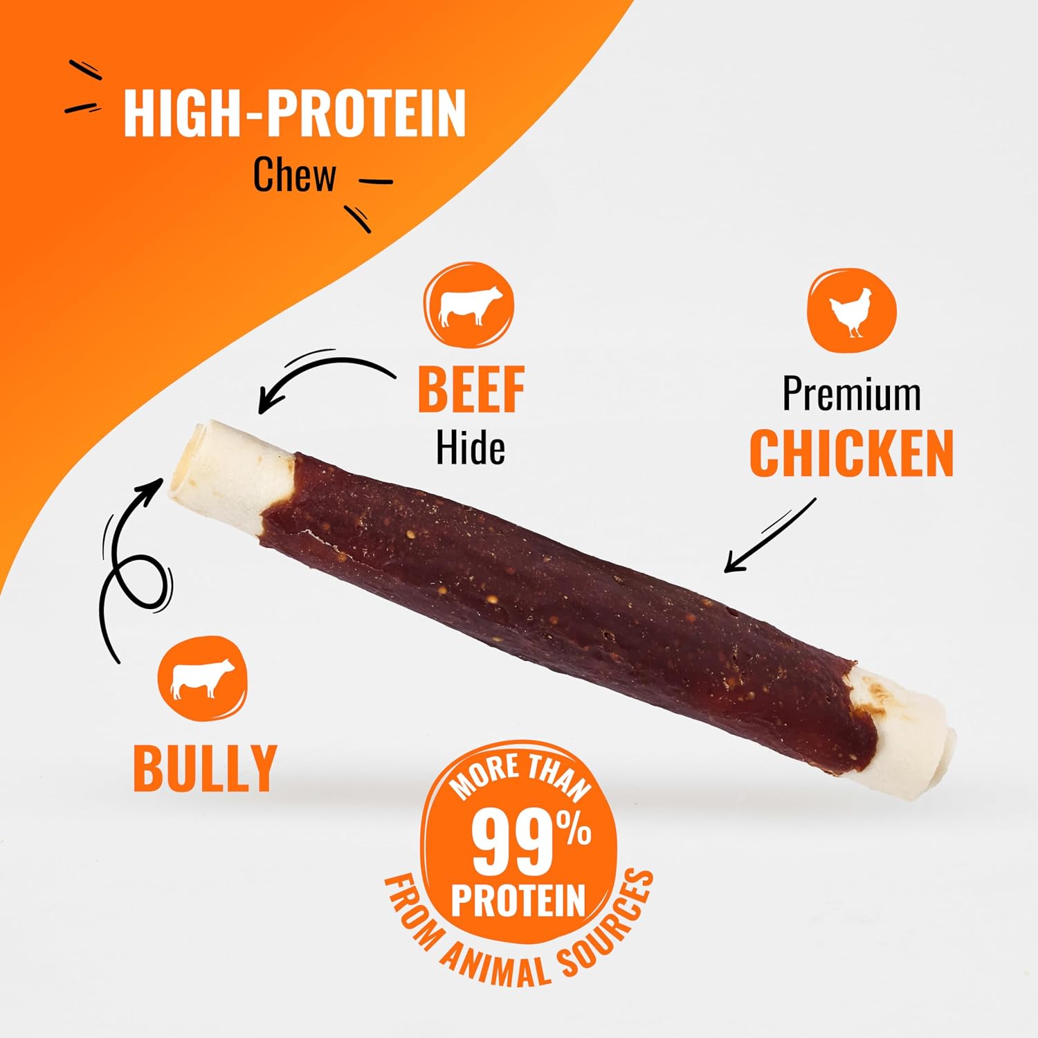GOOD 'N' FUN Rolls Dog Treat with Real Bully for Large Dogs, 3 Count