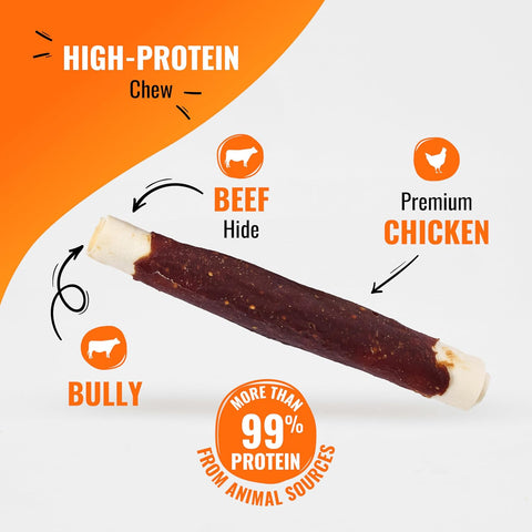 GOOD 'N' FUN Rolls Dog Treat with Real Bully for Large Dogs, 3 Count