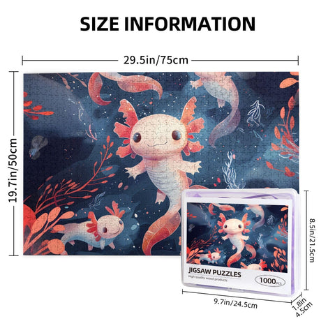 Generic Axolotls Jigsaw Puzzle 1000 Pieces，Perfect Home Decor and Gift for All Ages (19.7"" x 29.5"")