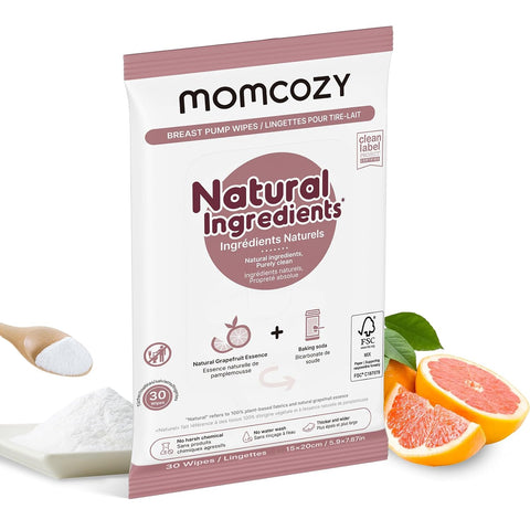 Momcozy Breast Pump Wipes for Parts Cleaning On-The-Go,Flash Clean,30 Count