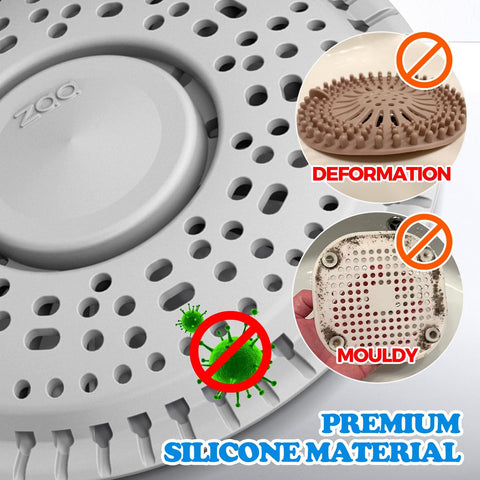 Zaa Shower Drain Hair Catcher Silicone Flat Floor Strainer Protector