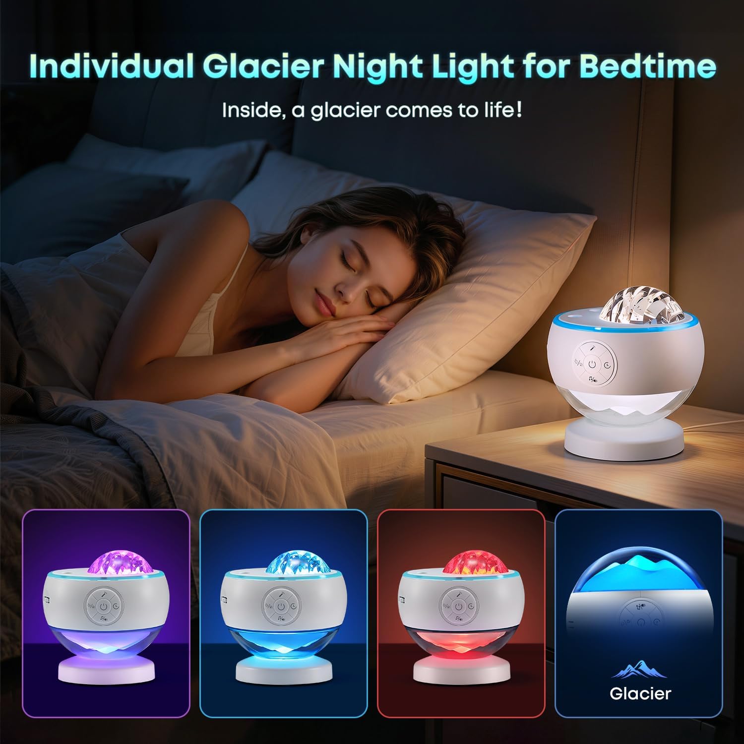 LED Aurora Sensory Light Galaxy Projector Sound Machine Bluetooth Speaker