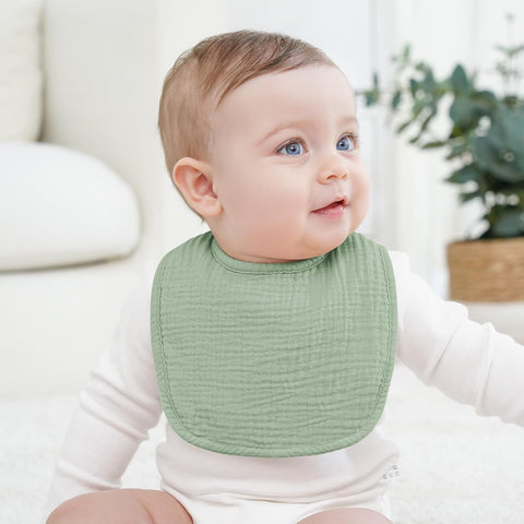 Bearmoss Baby Bibs for Drooling and Teething 100% Cotton Muslin Bibs