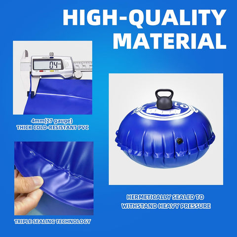 4 x 4 Ft Pool Pillows for Above Ground Pool Winterize Closing Kit for Winter Pool Cover Extra Durable & Cold Resistant 0.4mm PVC (27 Gauge) Pool Air Pillow for Winterizing with 50 Ft Rope