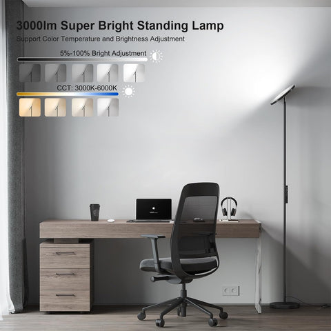 SUNMORY Floor Lamps for Living Room，LED Standing Lamp with Remote Control