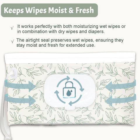 cephira Baby wipes dispenser，portable baby wipes holder for outdoor, Refillable baby wipes container, on the go wet wipe pouch for travel, resuable wipes dispenser for hiking (sage)