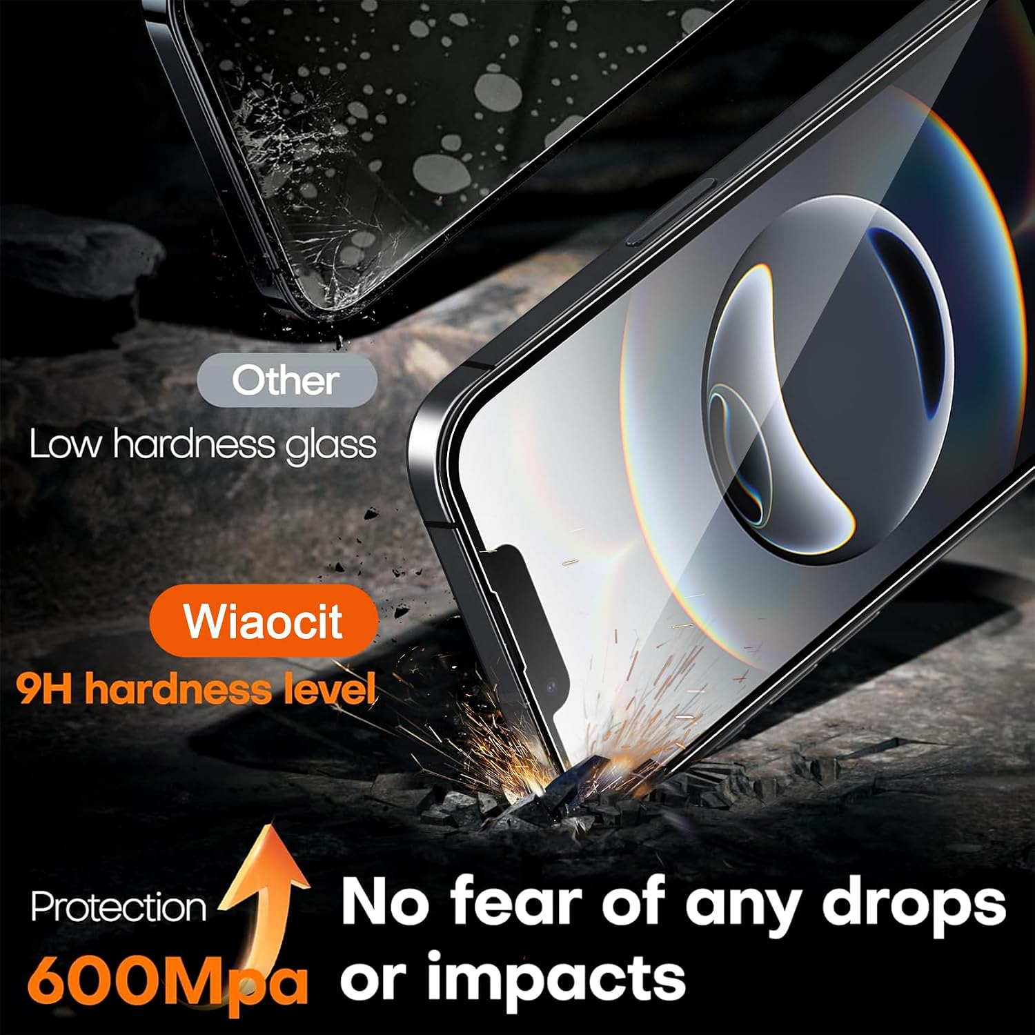 Wiaocit Tempered Glass Screen Protector for iPhone 16e/iPhone 17e