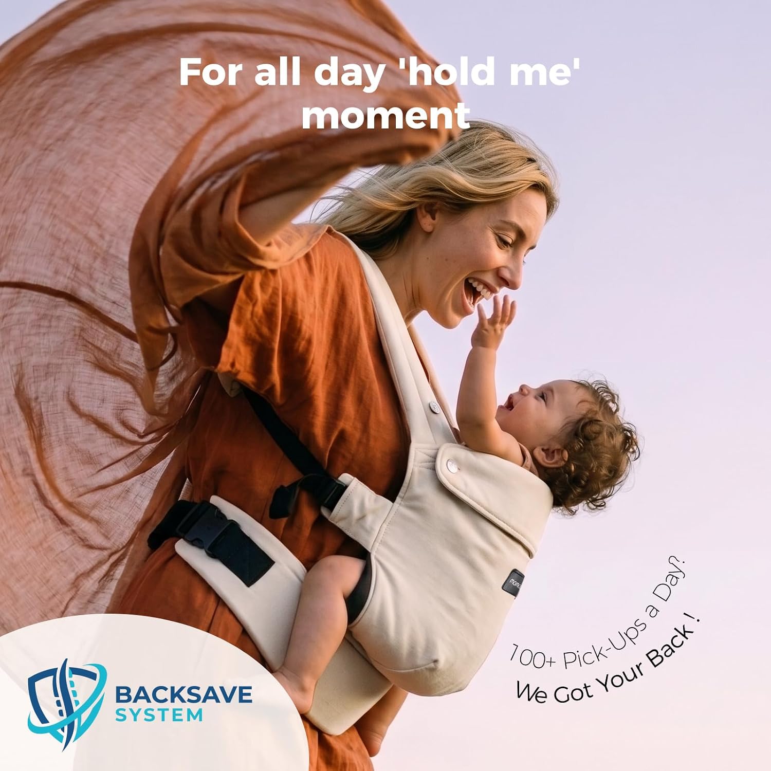 Momcozy PureHug Baby Carrier - Ergonomic, Cozy and Lightweight for 7-45 lbs