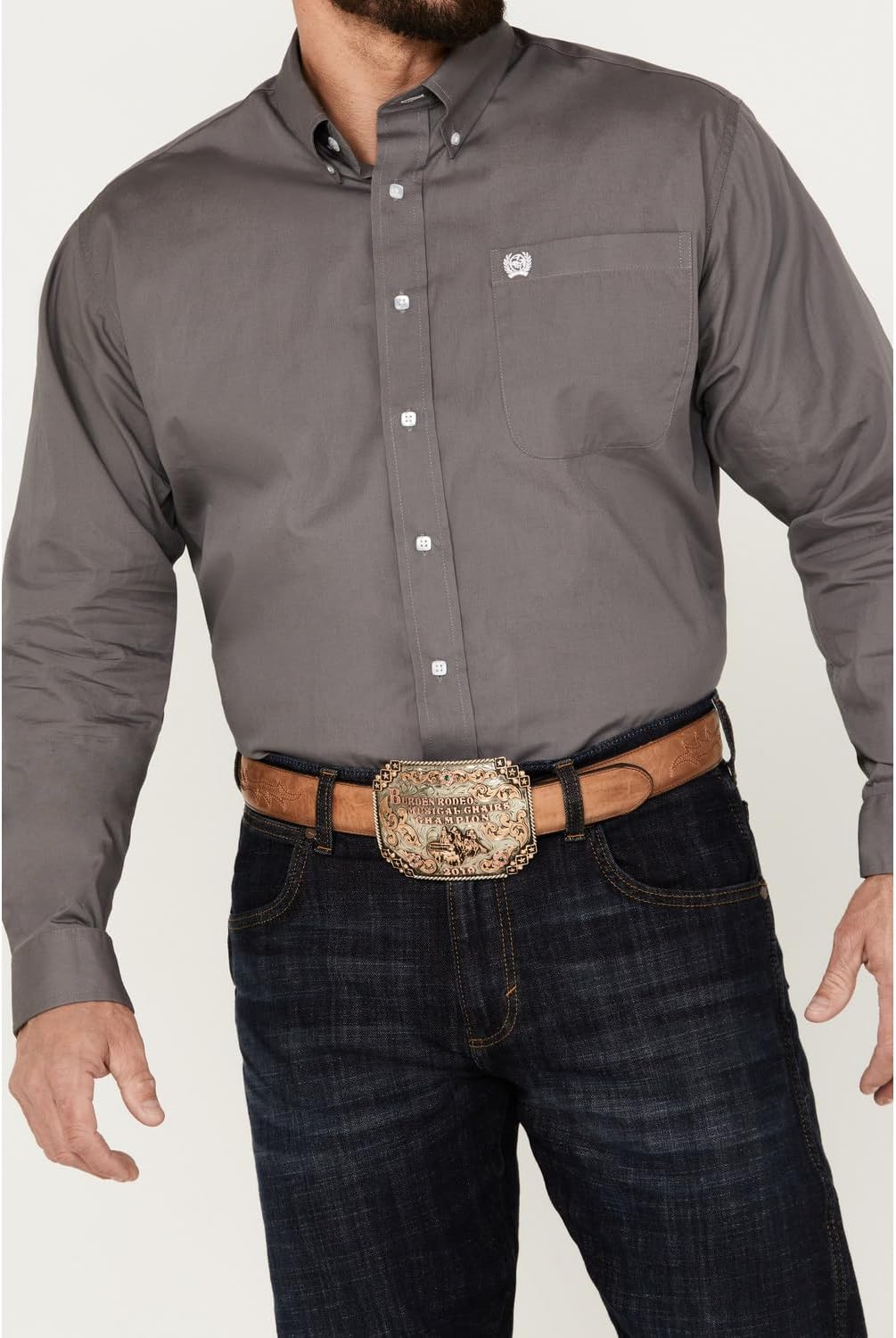 Cinch Men's Classic Fit Long Sleeve Button One Open Pocket Solid Basic
