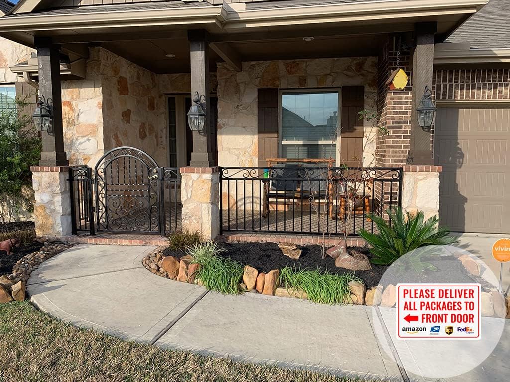 Please Deliver All Packages to Front Door Left Arrow - Bestylez Delivery Sign for Outdoor Use 12" * 8" (146)