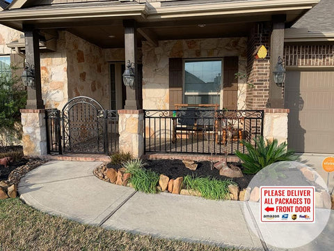 Please Deliver All Packages to Front Door Left Arrow - Bestylez Delivery Sign for Outdoor Use 12" * 8" (146)