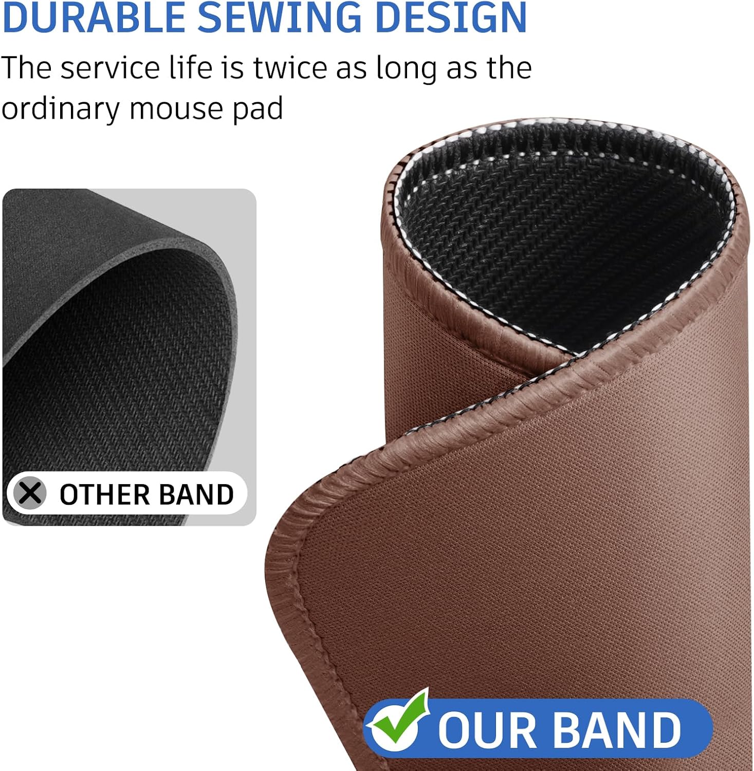 Brown Mouse Pad, 10.2 x 8.2Inch, Non-Slip Waterproof Rubber