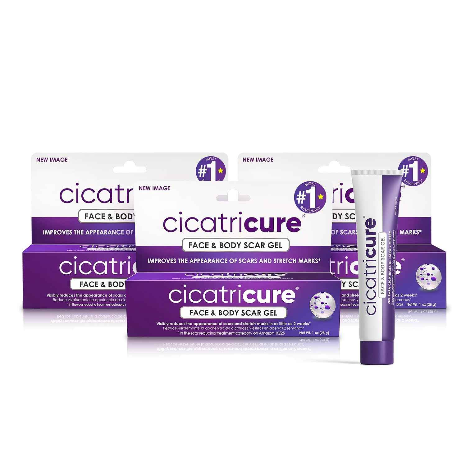 Cicatricure Advanced Scar Gel, Proven Results in 2 Weeks, 1 oz (28 g), 3pk | Scar Gel for Face & Body, Scar Treatment for Surgical Scars, Stretch Marks, Scars of Burns and Injuries, Acne Scar Treatment
