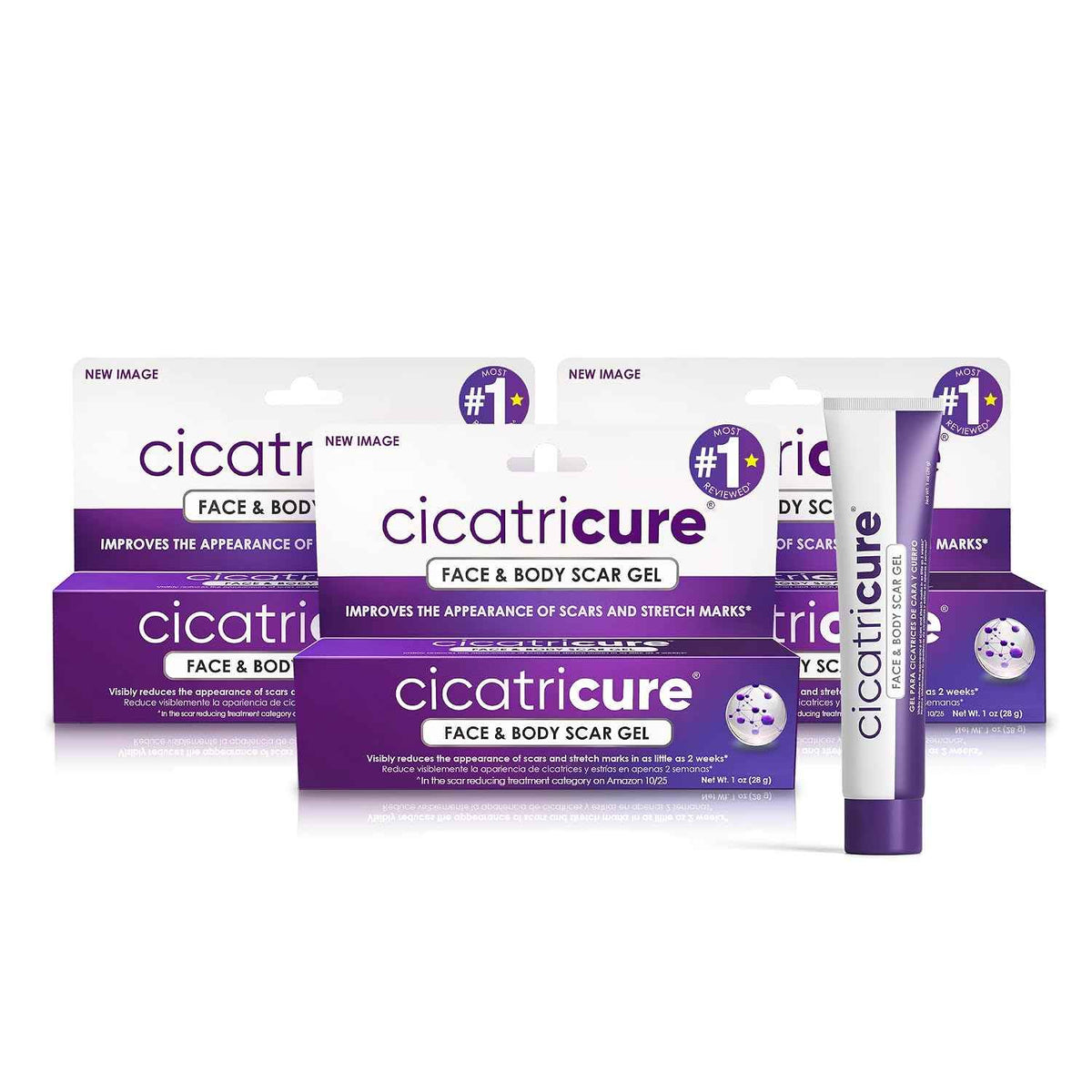 Cicatricure Advanced Scar Gel, Proven Results in 2 Weeks, 1 oz (28 g), 3pk | Scar Gel for Face & Body, Scar Treatment for Surgical Scars, Stretch Marks, Scars of Burns and Injuries, Acne Scar Treatment