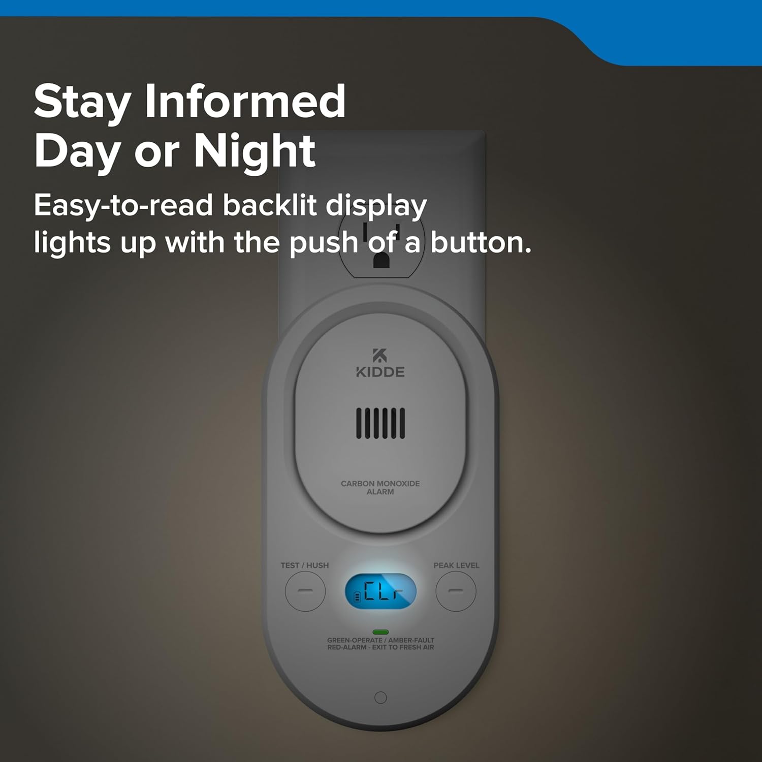 Kidde Carbon Monoxide Detector, Plug-in & AA Battery Backup, COPD