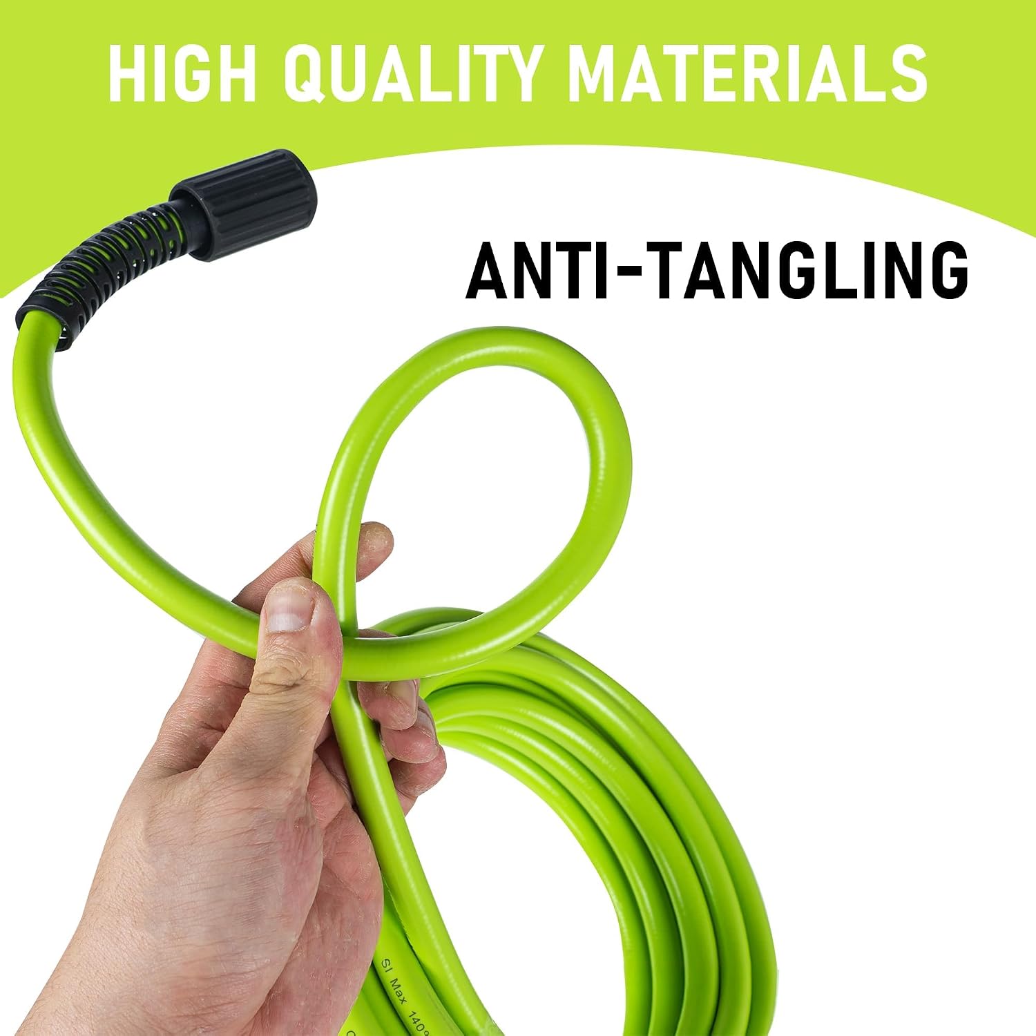 Hourleey Pressure Washer Hose 50 FT, 3600 PSI Flexible Kink Resistant Power Washer Hose Replacement, 1/4" Quick Connect Pressure Hose Extension, Green