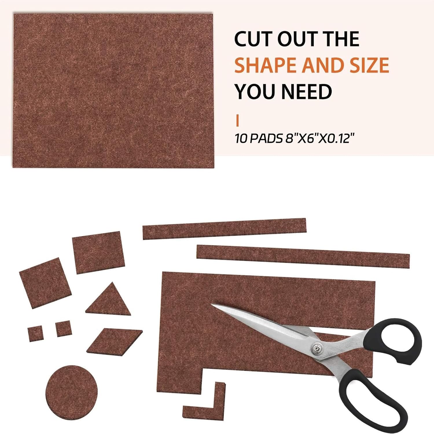 Furniture Pads 10 Pieces Self Adhesive Furniture Felt Pads 8" x 6" Cuttable