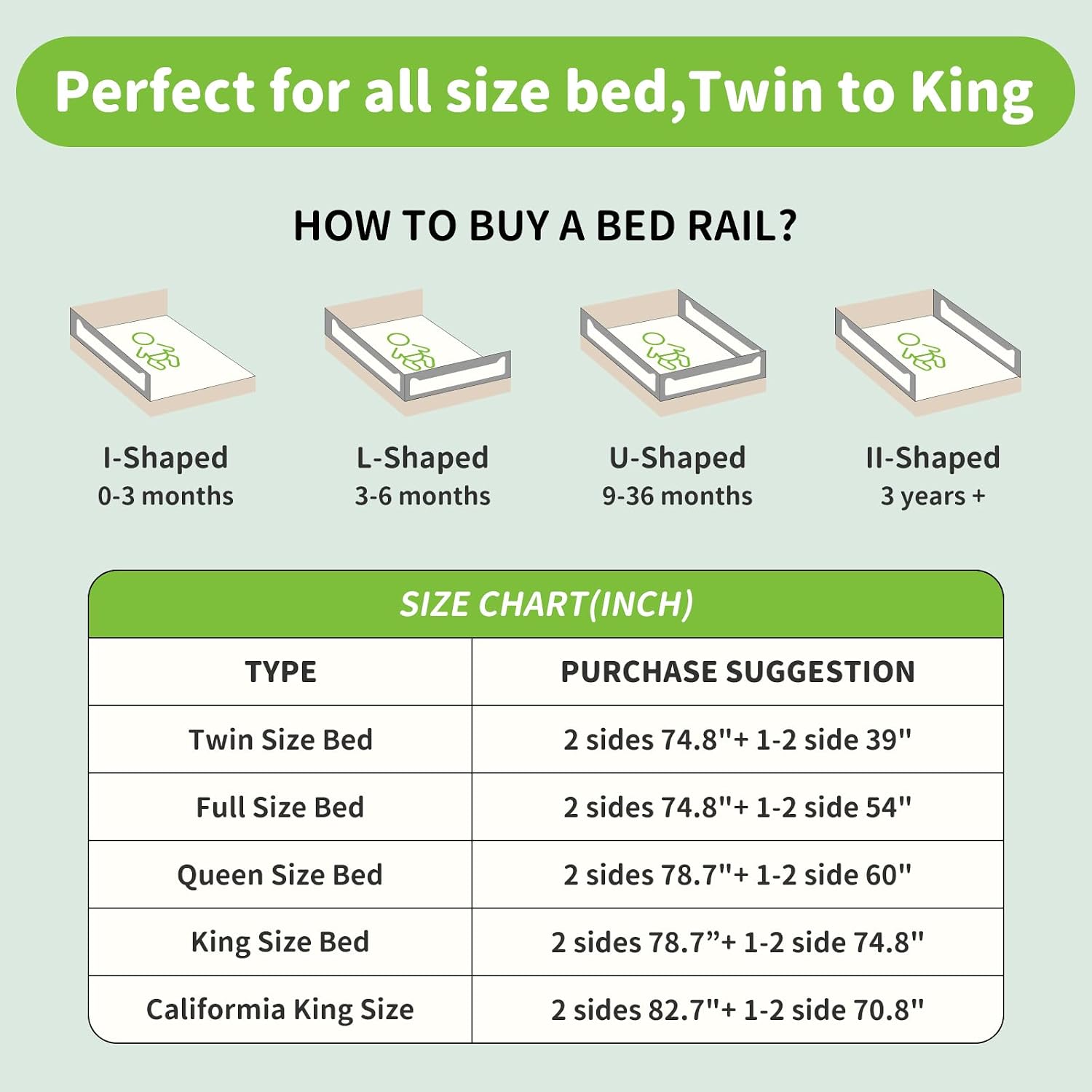 1-Piece Adjustable Height Baby Bed Rail, Kids Safety Guard Rails for Twin Full Queen King Size (1 Side:82.7")