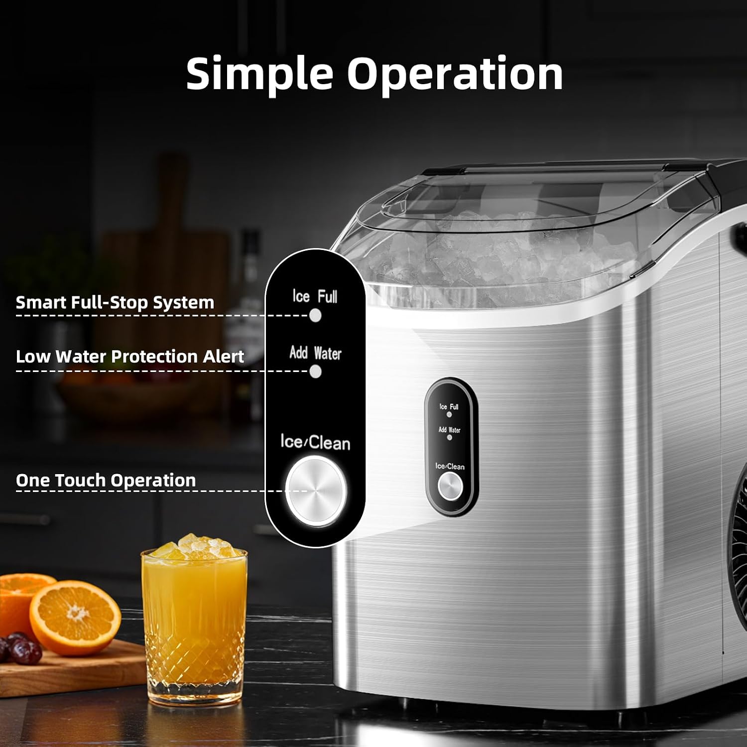 Antarctic Star Nugget Ice Maker Countertop with Soft Chewable Ice