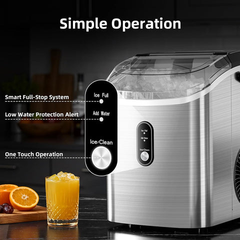 Antarctic Star Nugget Ice Maker Countertop with Soft Chewable Ice