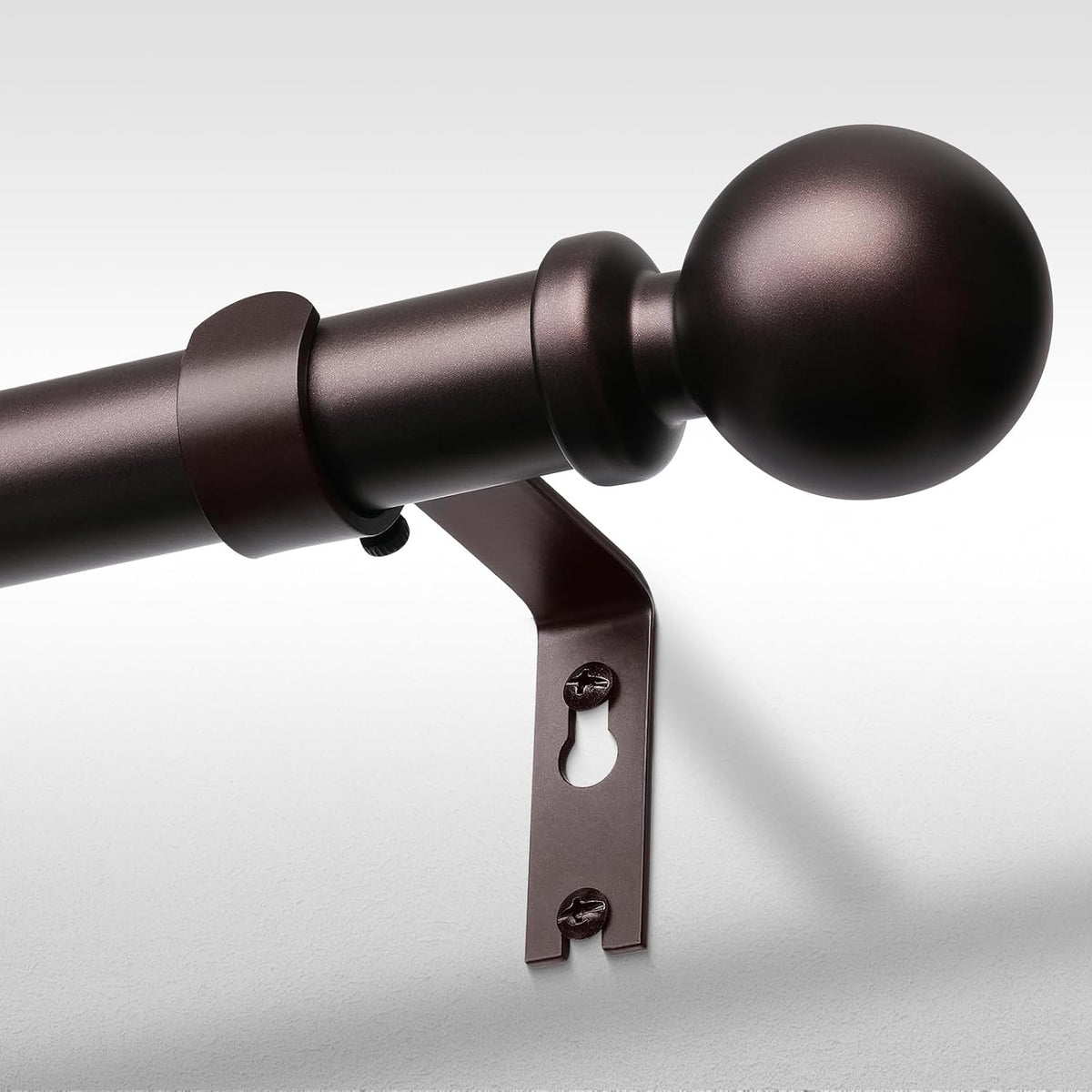 Red Bronze Curtain Rod 36-60 Inch, 1 Inch Adjustable Heavy Duty Curtain Rods for Windows, Decorative Modern Window Treatment Rods, Telescopic Splicing Metal Drapery Pole, Easy Installation