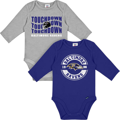 Gerber NFL Baby 2-Pack Long Sleeve Onesie Bodysuit