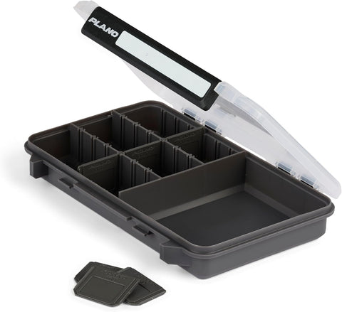 Plano StowAway 3600 50/50 Split Stow Tackle Box with Corrosion-Preventive Rustricor, Single Latch Design, Transparent DuraView Lid, Stackable Storage for Fishing Bait, Lures and Gear