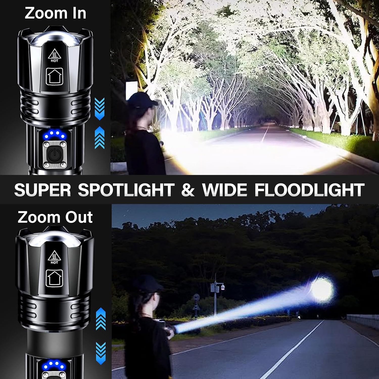 AKNEAR Rechargeable LED Flashlight High Lumens Super Bright