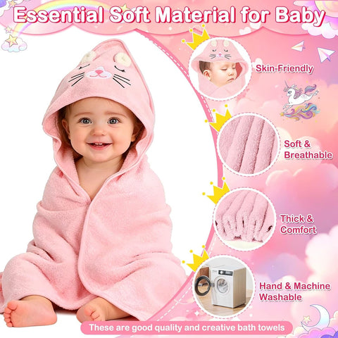 14 Baby Towel Set, Soft Baby Bath Towels and Washcloths Set-Bath Essentials